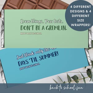 Back to School Candy Bar Wrapper, First day of High School College Funny Sarcastic, Parent Gift Digital Download Fun School Treats for Kids