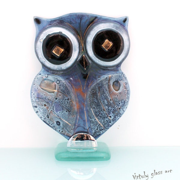 Fused Glass owl Sculpture Series