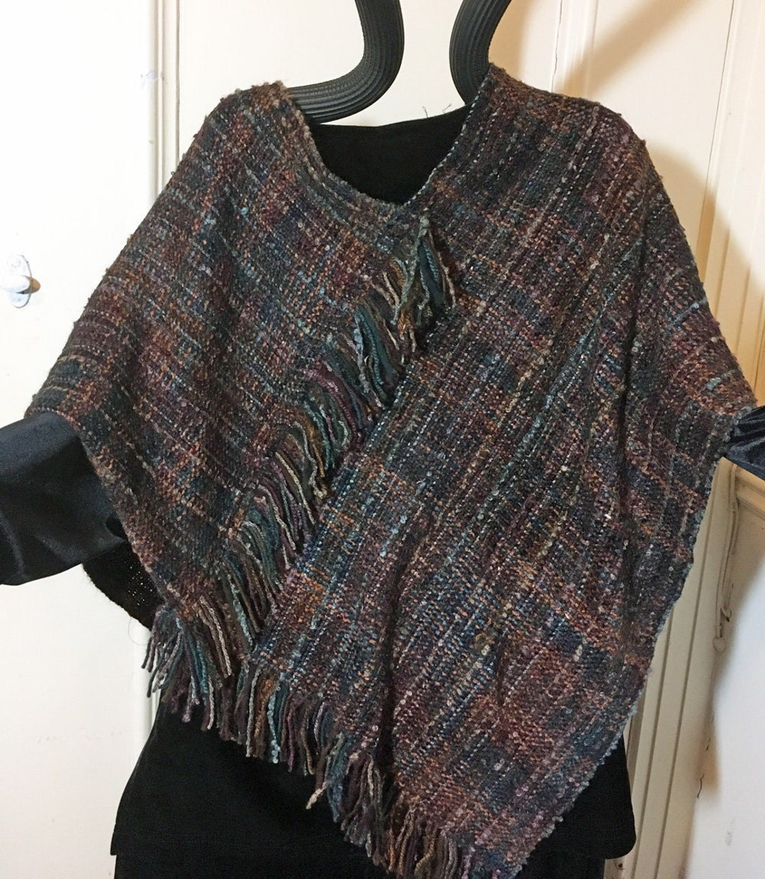 PONCHO. Handwoven and Hand Dyed Brown. Soft, Warm, and Delightful - Etsy