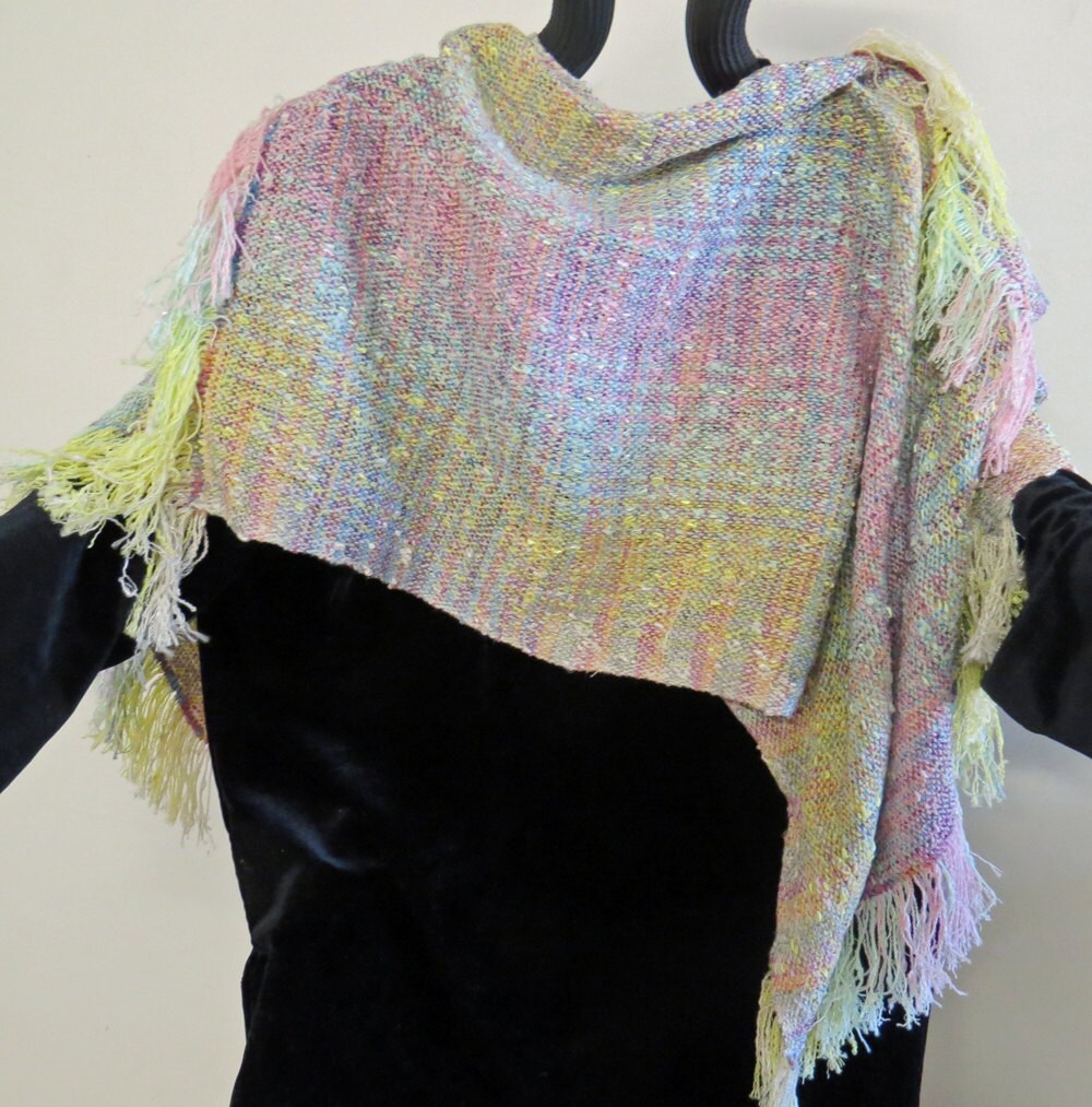 Poncho Handwoven and Handmade.chenille and Boucle Yarns in - Etsy