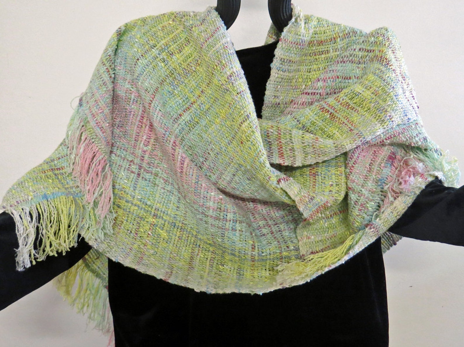 Ruana Handmade and Handwoven Woven With Ribbons. Pastels. - Etsy