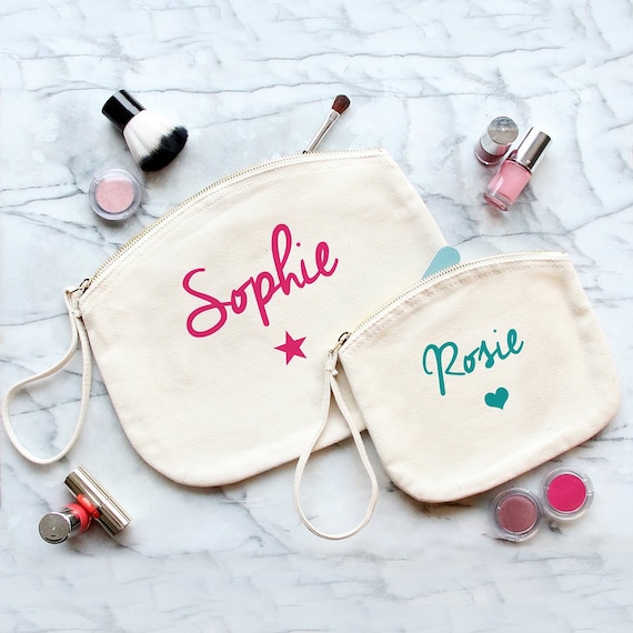 Personalised Cream Make Up Bag