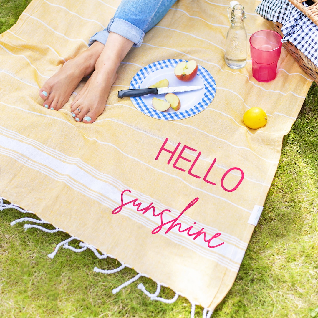Personalised Cotton Picnic and Beach Blanket Personalised Etsy