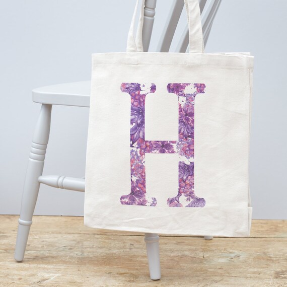 Personalised Initial Canvas Bag Etsy Ireland