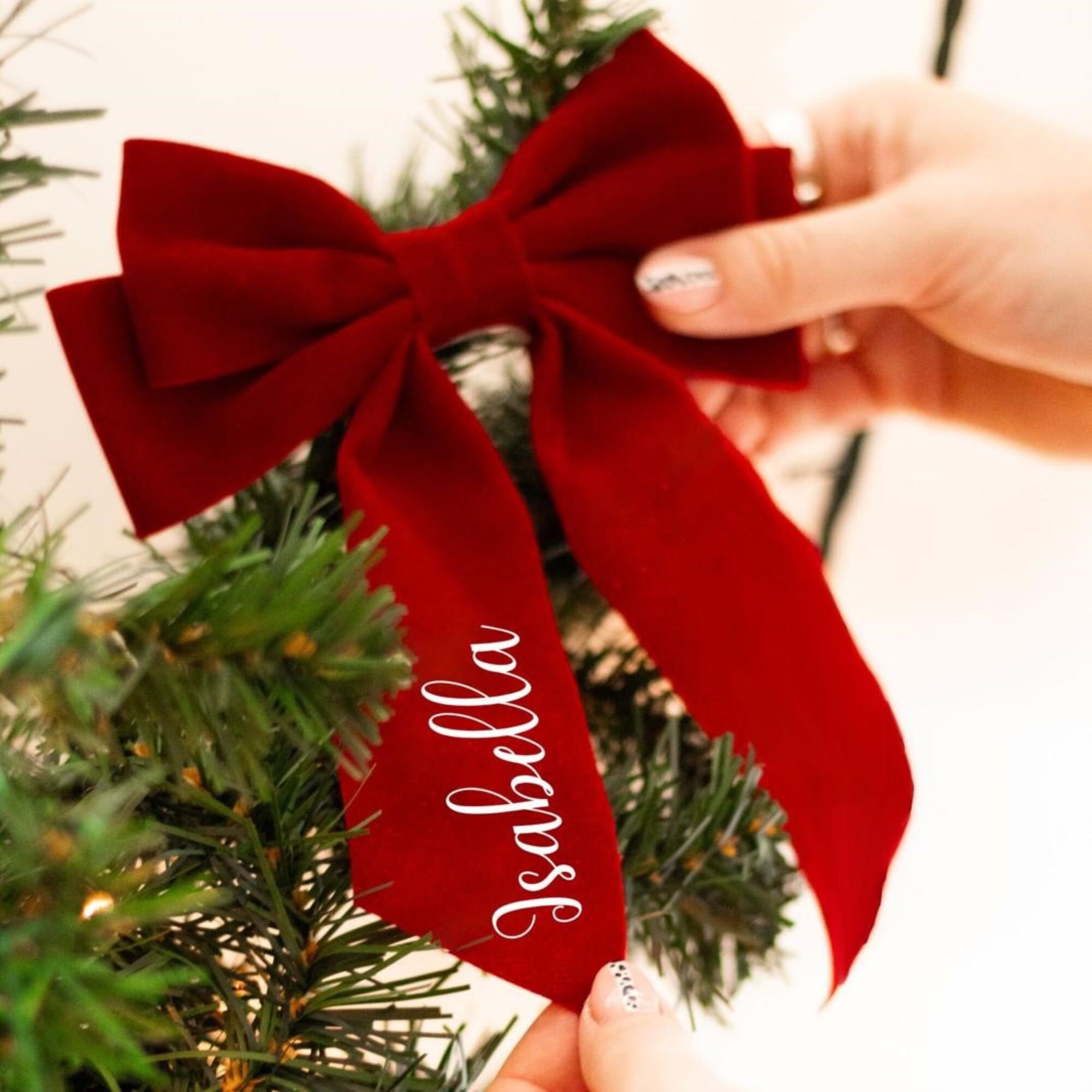 Set of 4 Red Velvet Festive Holiday Christmas Bows With Bells - Perfect as  Tree Ornaments - Tree Filler - Decorative Ornaments - Perfect for Preparing