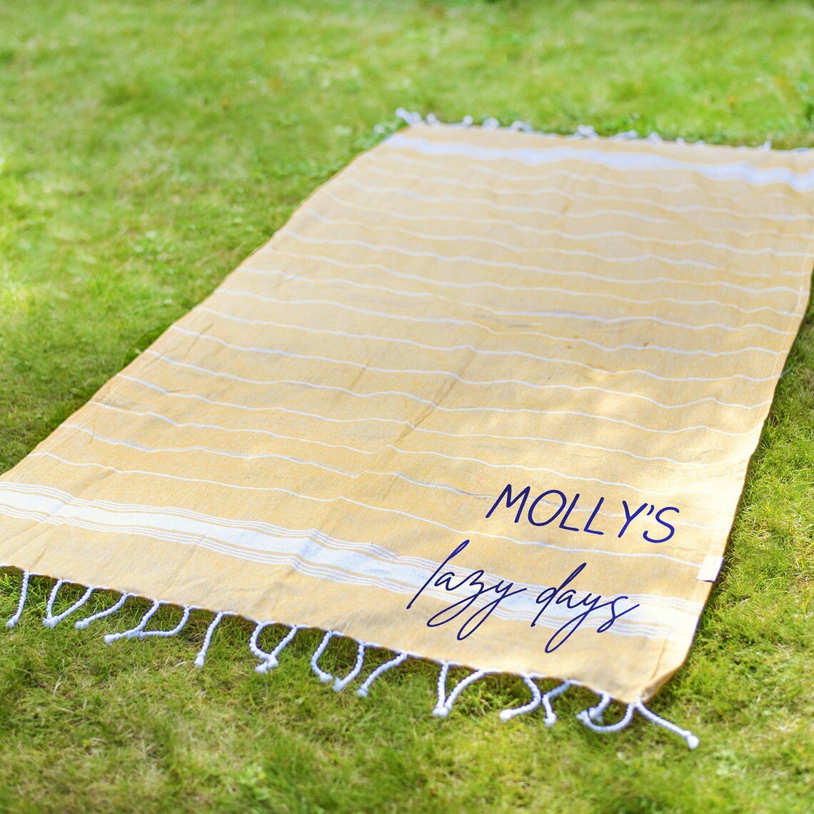 Personalised Cotton Picnic and Beach Blanket Personalised Etsy