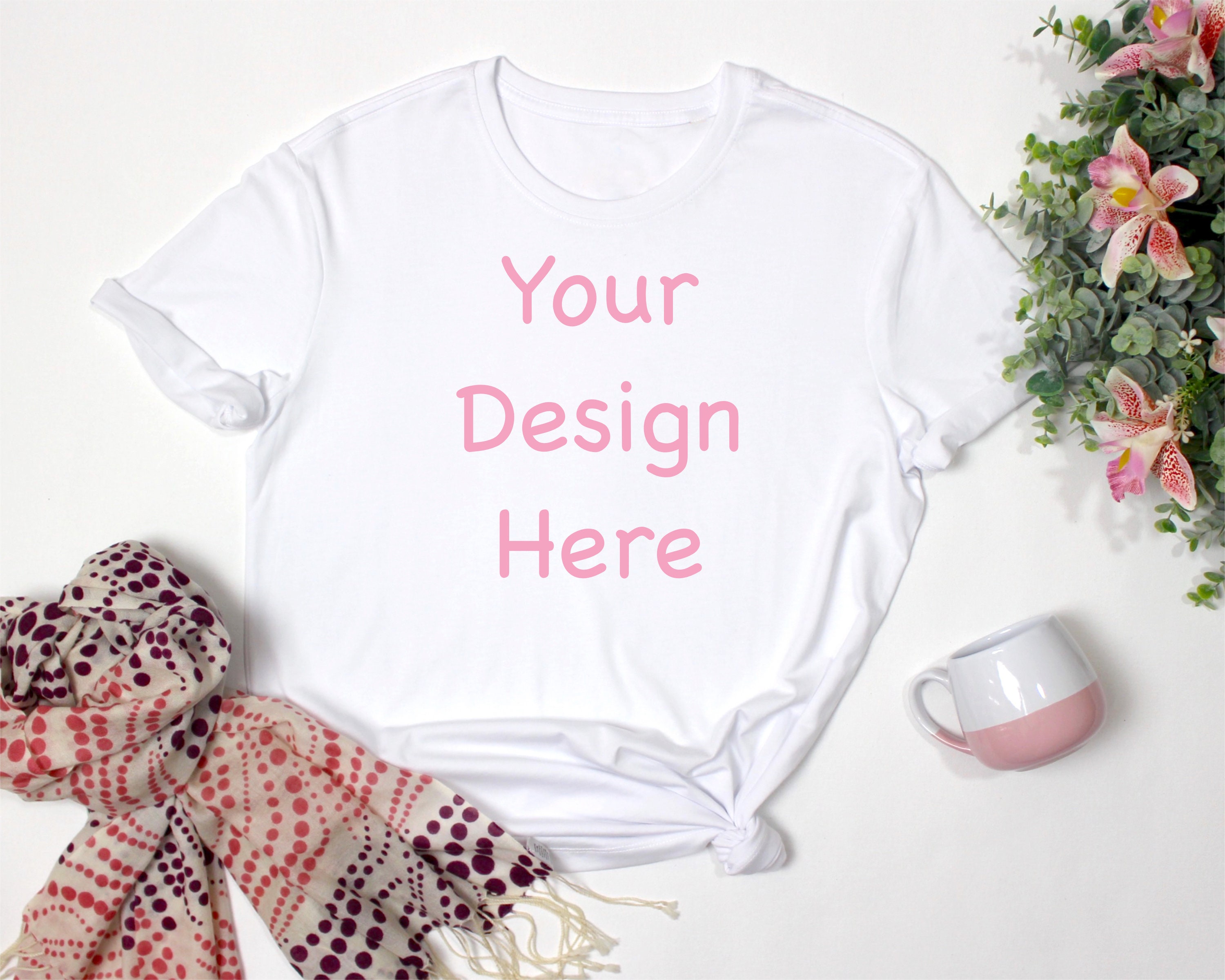 Download T Shirt Mockup White Tee Mockup Farmhouse Style Mockup Pink Etsy