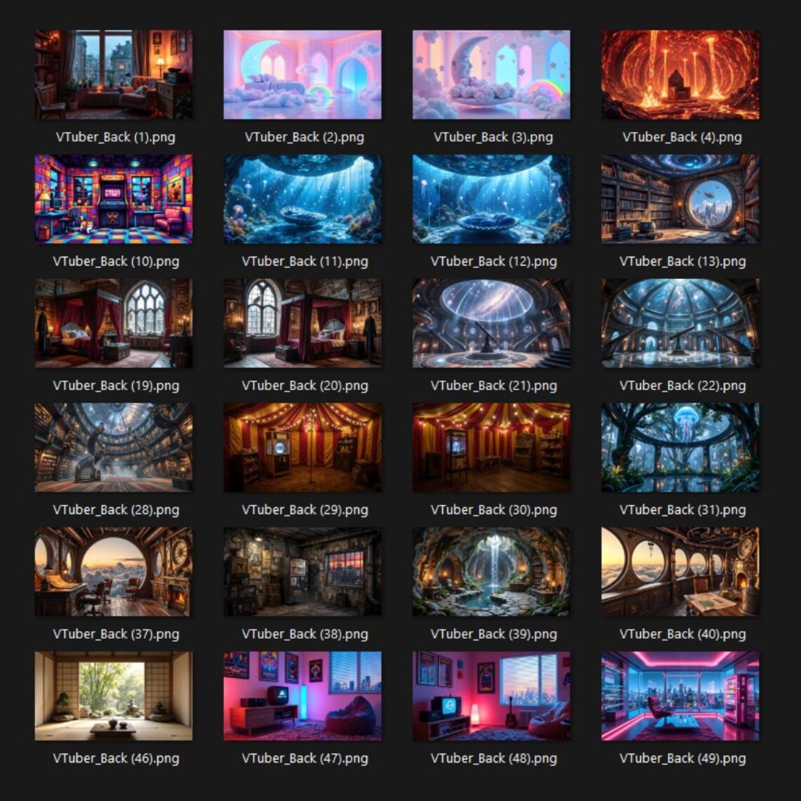 50x Streamer Background for Twitch, Vtuber, and Youtube Aesthetic Zoom ...