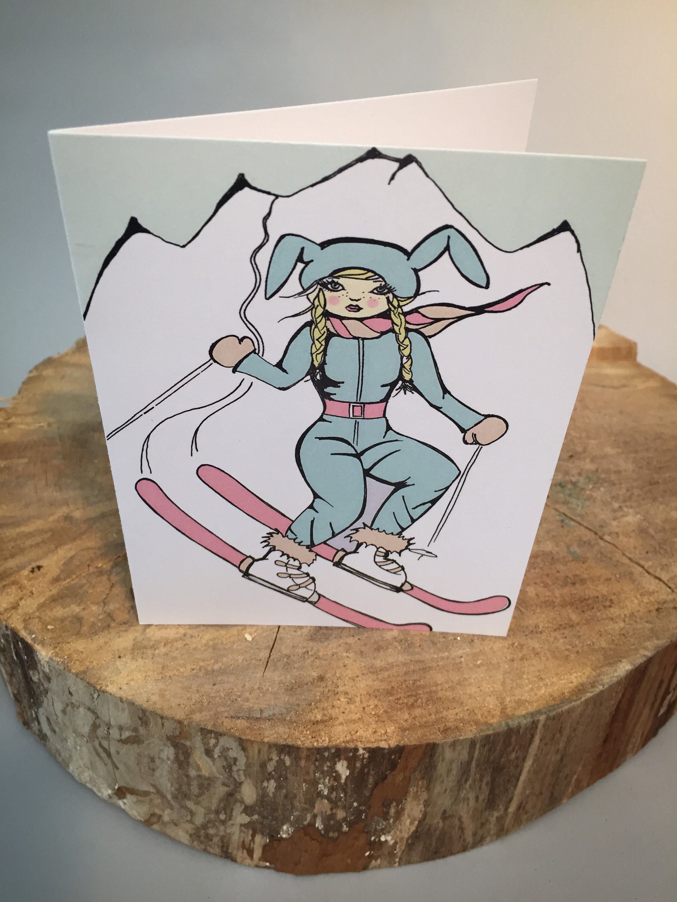 Snowbunny Blank Greeting Card - Etsy