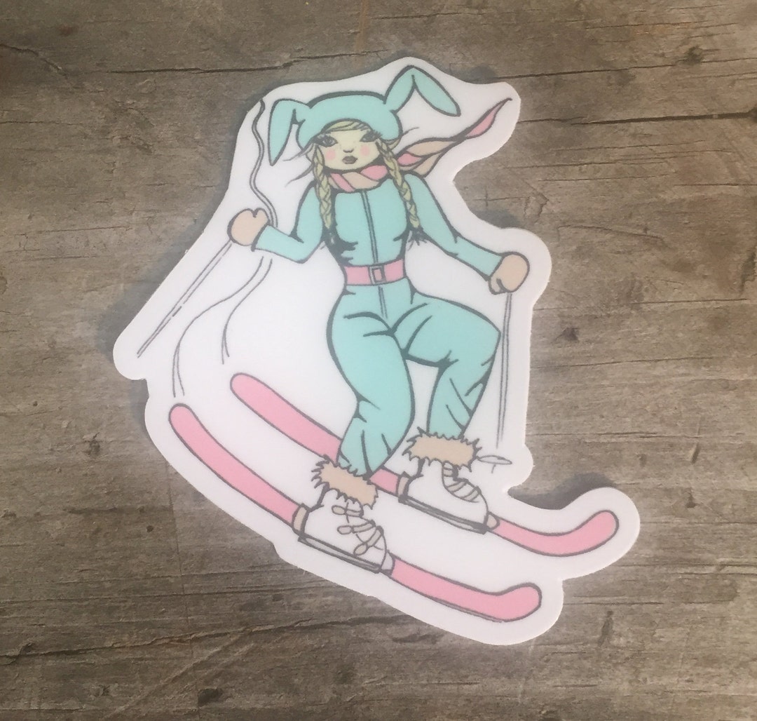 Snow Bunny Vinyl Sticker - Etsy