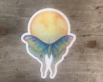 Luna Moth Vinyl Sticker