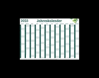 Calendario da parete, calendario annuale, calendario festivo 2025 Germania A4 da stampare autonomamente, perfetto per la casa e l'ufficio