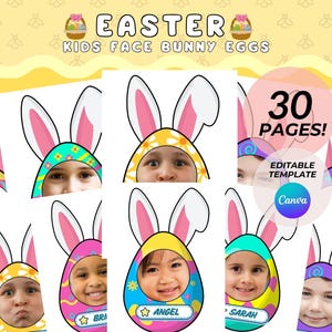 Easter Bunny Eggs Personalised Activity For Kids Easter Craft Preschool Kindergarten Cute Photo Frames Easter Bulletin Board Decorations