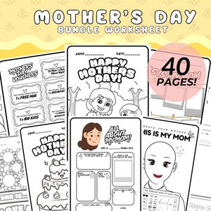 Día de la Madre Imprimible Todo sobre mi Mamá Tarjeta de Regalo para el Día de la Madre para la Abuela Página de Actividades para Colorear para Niños Día de la Madre para Preescolar