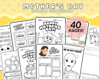 Mother's Day Printable All About My Mom Mothers Day Gift Card for Grandmother Mom Colouring Activity Page For Kids Mothers Day For Preschool