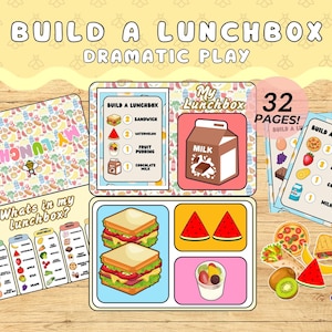 Build A Lunchbox Pretend Play Preschool Printable Busy Book For Kindergarten Toddler Activity Preschool Dramatic Play Digital Download