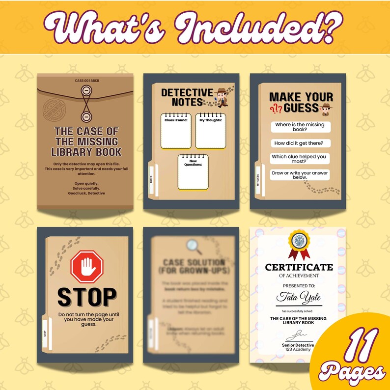 Kids Detective Pretend Play Preschool Printable Mystery Case File ...