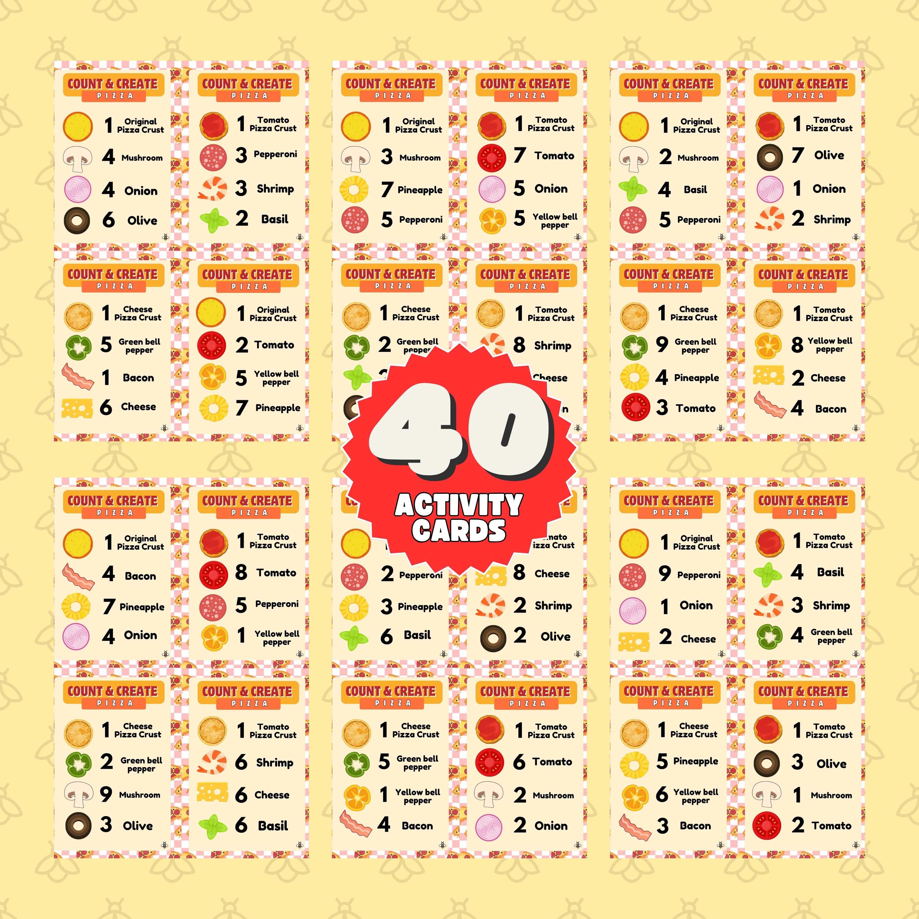 Build A Pizza Recipe for Preschool Maths Play Pretend Activity for Kids ...