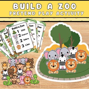Build A Zoo Pretend Play Preschool Printable Busy Book Kindergarten Printable Toddler Activity Preschool Activity Instant Download