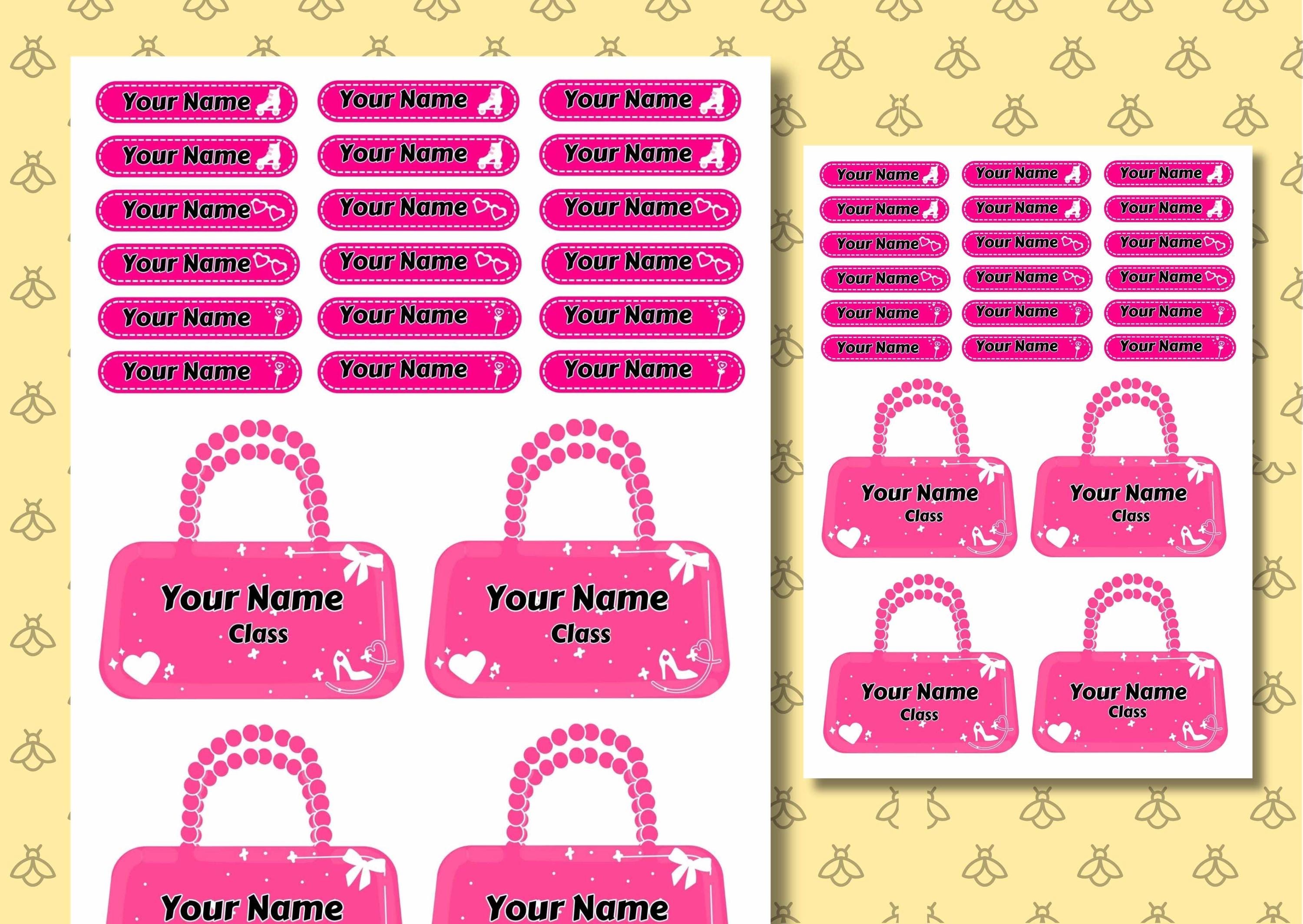 Editable Barbie Student Name Tags Preschool Name Label Pink Barbie ...