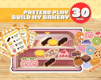 Backen Sie meine Bäckerei Pretend Play Vorschule druckbare Buch Kindergarten druckbare Kleinkind Aktivität Vorschulaktivität Sofort-Download