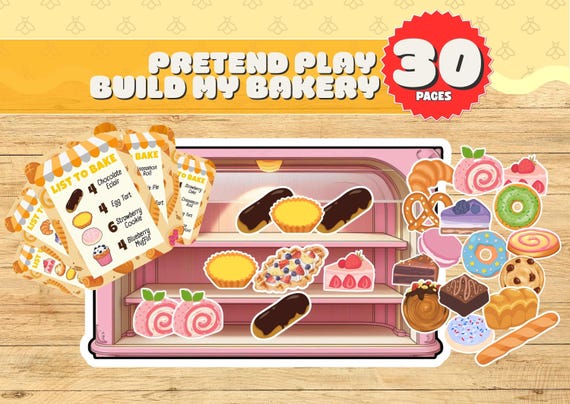 Bake My Bakery Pretend Play Preschool Printable Busy Book Kindergarten Printable Toddler Activity Preschool Activity Instant Download