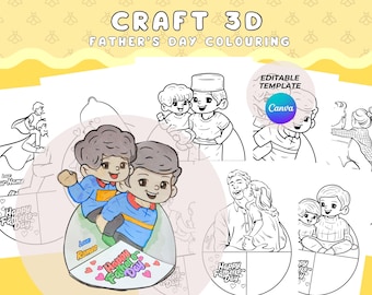 Créations manuelles à imprimer pour la fête des pères, cadeau à imprimer pour papa