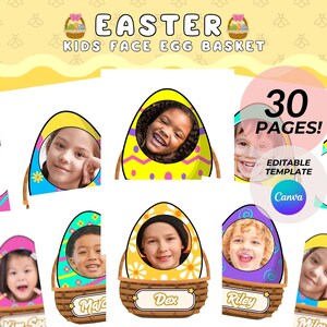 Easter Basket Eggs Personalised Activity For Kids Easter Craft Preschool Kindergarten Cute Photo Frames Easter Bulletin Board Decorations