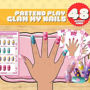 Nail Saloon Girls Game Kit Pretend Play For Preschool Press On Nails For Girls Dramatic Play Kindergarten Fun Learning Activity Printable