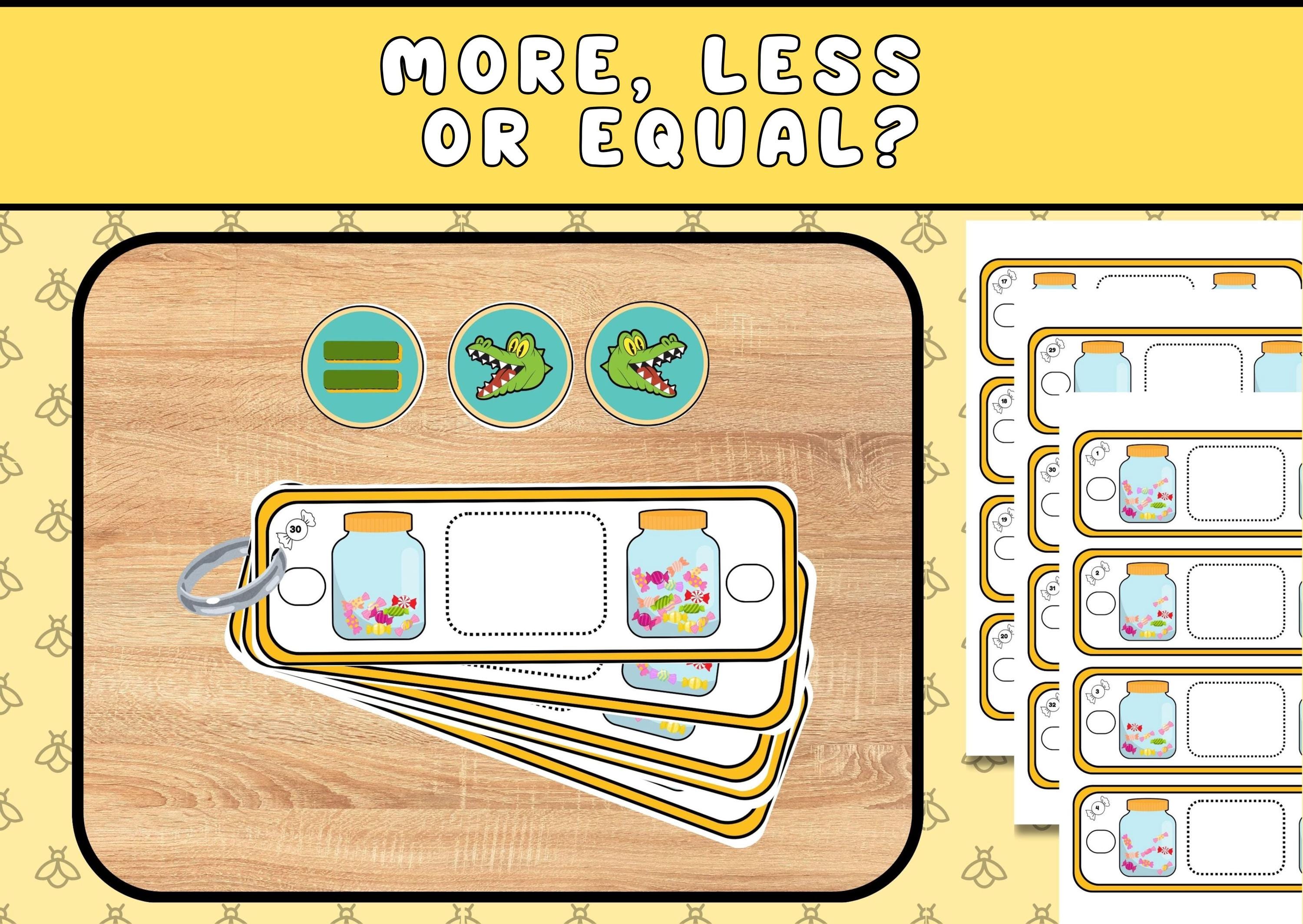 Less Math Lessons MORE or LESS Mathematics Worksheets, Comparing Numbers From 1 - 100 ...