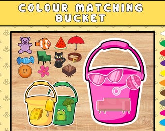 Color Matching Activity For Kids, Montessori Materials For Homeschool Preschool Curriculum,Toddler Color Printables Digital Download