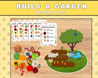 Bauen Sie einen Garten, Rollenspiel, Vorschule druckbare, beschäftigt Buch, Kindergarten druckbare, Kleinkind Aktivität, Vorschulaktivität Sofort-Download