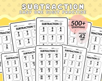 Subtraction Practise For Preschool Mathematics Subtract Worksheets Drills Kindergarten Number Practise Counting Mathematics For Kids