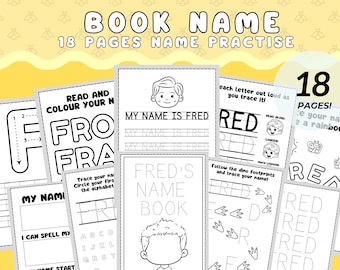 Custom Preschool Name Tracing Sheet Handwriting Practice Sheets Homeschool Printable Toddler Busy Book Preschool Learning Binder