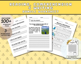 Writing Bundle Worksheets Printable Sentences Writing Practice Activity Preschool School Worksheets Kindergarten Homeschool Activities