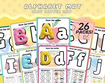 Alphabet Clay Mat Printables For Preschool  Alphabet Play Doh Mats Toddler Activities ABC Tracing Practice for Homeschool Pre-K Kindergarten