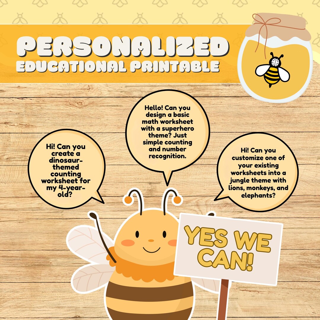Custom Educational Printable Design Service Personalized Worksheets ...