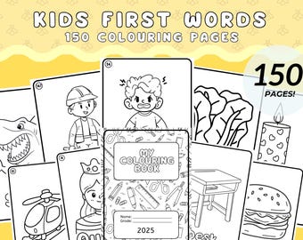 Druckbare Malseiten mit Vokabeln für Kinder im Vorschulalter Malbuch Seite für Kleinkinder Kindergarten Homeschool Printables