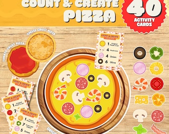 Build A Pizza Recipe For Preschool Maths Play Pretend Activity For Kids Dramatic Play Pizzeria Play set Kindergarten Printable Shop Toddler