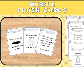 Riddle Flash Card Fun Game Flash Cards Fun & Challenging Printable Riddles For Kids Preschool Homeschool Activities Printable Riddle For Kid