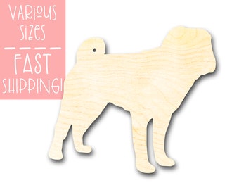 Dog Shape Unfinished Wood Cutouts Animal Craft Supplies for Painting Laser Cut Cutout, Wood Shapes, Wood Blanks, Ready to Paint, Wood Crafts