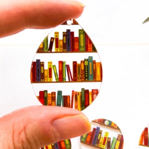 Books Pattern Acrylic Earring Blanks, LIBRARY Earring Blanks, Earring Findings, DIY Earrings, Smut Earrings, Booktok, Clear Acrylic Book