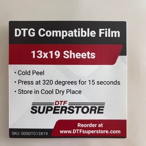 100 Sheets DTG Compatible Film, DTF Film, DTF Superstore, Dtf Supplies,  Transfer Film 