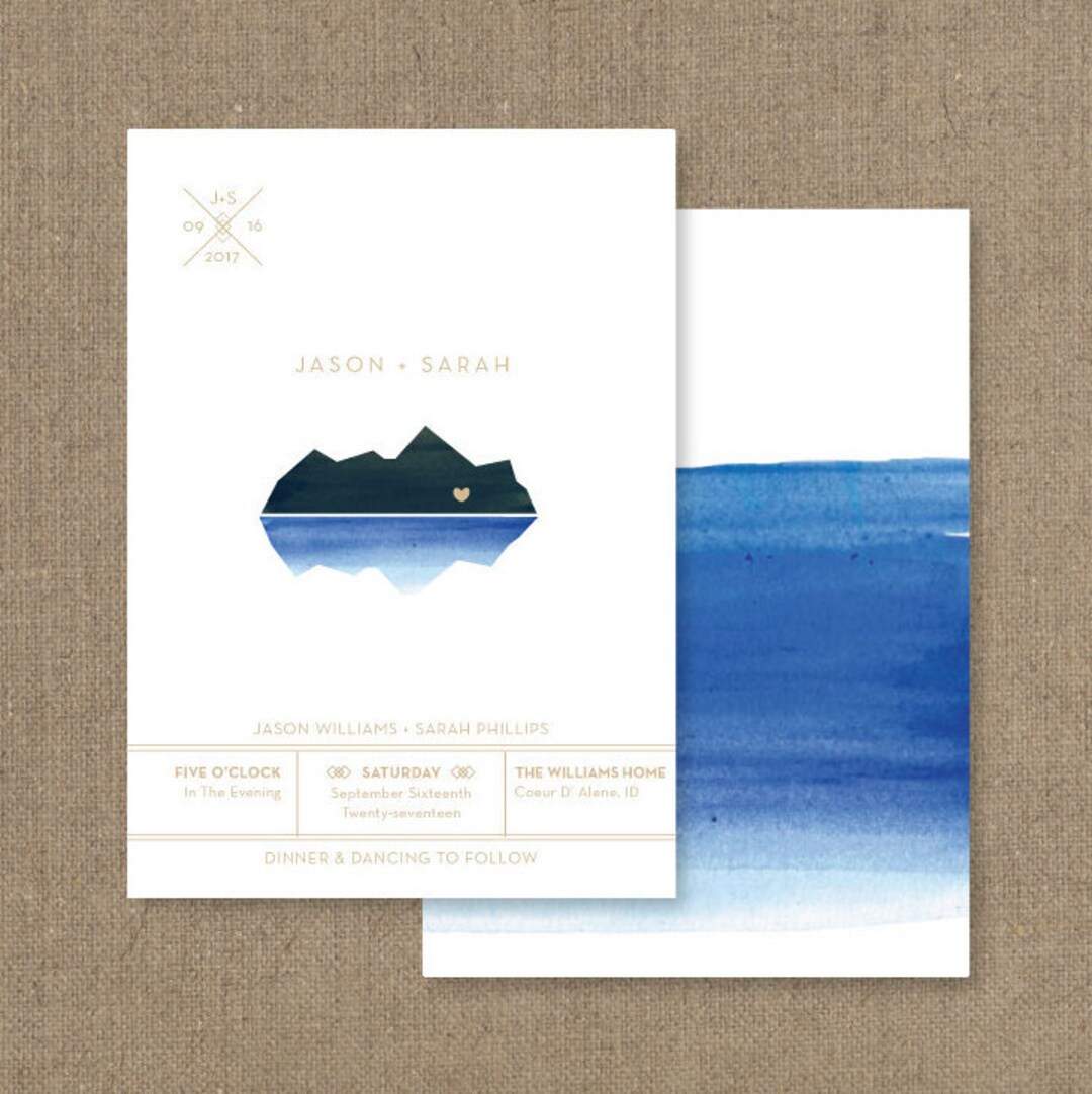 Modern Mountains Outdoor Wedding Invitation Suite: PRINT-YOUR-OWN- A ...