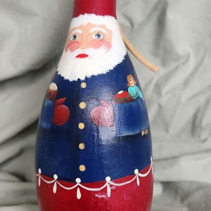 Hand Painted Santa Gourd