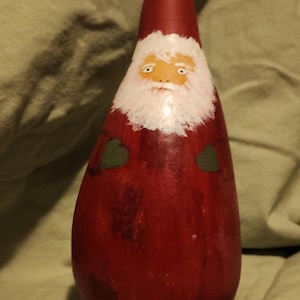 Small Hand Painted Santa Gourd