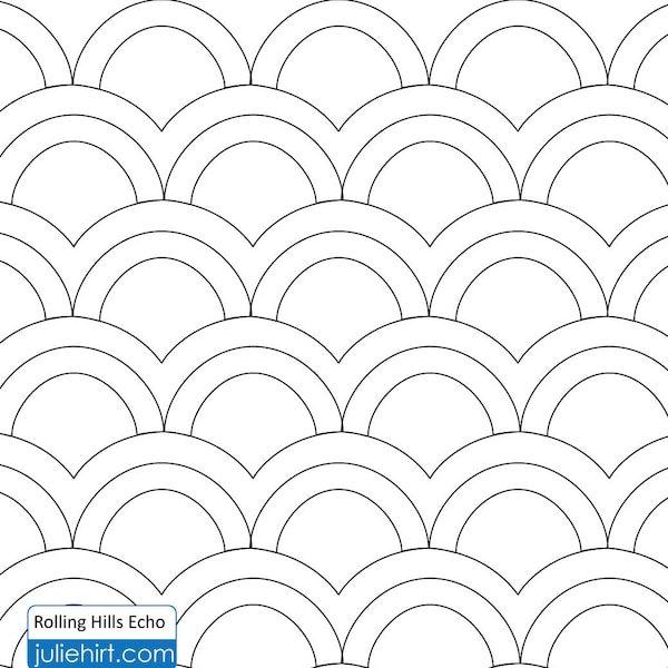 ROLLING HILLS - Longarm Quilting Digital Pattern, Easy Edge to Edge and Pantograph Handiquilter Gammill Statler Stitcher Bernina Machine