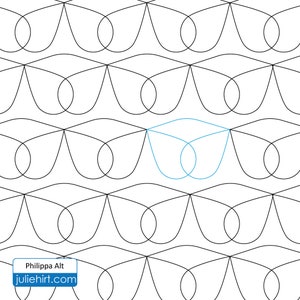 PHILIPPA PANTO - Langarm Quilten Digitales Muster, Easy Edge to Edge und Pantograph Handiquilter Gammill Statler Stitcher Bernina Maschine