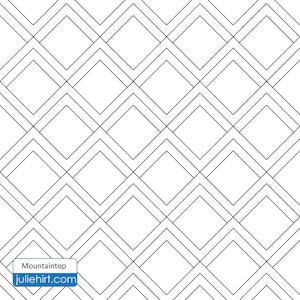 Puede incluir: Un patrón geométrico en blanco y negro con una forma de diamante que se repite. El patrón está formado por líneas finas que crean una cuadrícula.