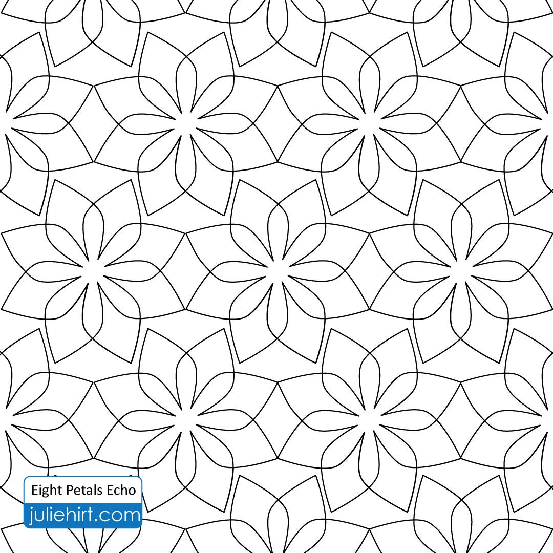 EIGHT PETALS - Longarm Quilting Digital Pattern, Easy Edge to Edge and ...